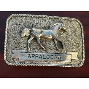VTG Silver Tone Appaloosa Horse Western Belt Buckle Western Cowboy Rodeo